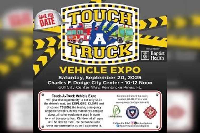Pembroke Pines Gears Up for Touch-A-Truck Vehicle Expo Hosted by Baptist Health at Charles F. Dodge City Center