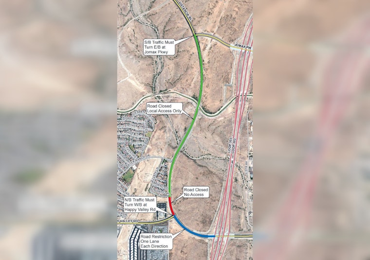 Peoria Traffic Alert: Major Construction at Happy Valley and Vistancia Blvd to Disrupt Commutes for Six Weeks