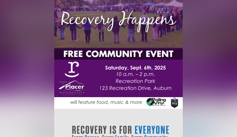 Placer County’s Recovery Happens Event on September 6 in Auburn