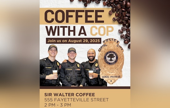 Raleigh Police Brew Up Community Bonds with 'Coffee with a Cop' Event at Sir Walter Coffee