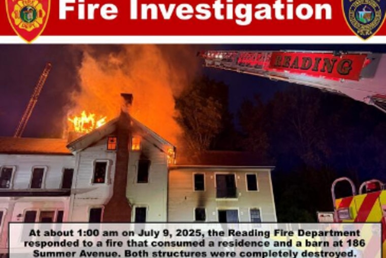 Reading Authorities Suspect Arson in Devastating Summer Ave Blaze, Seek Public's Help