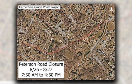 Peterson Lane Shut Down for Maryville Infrastructure Improvements August 26-27