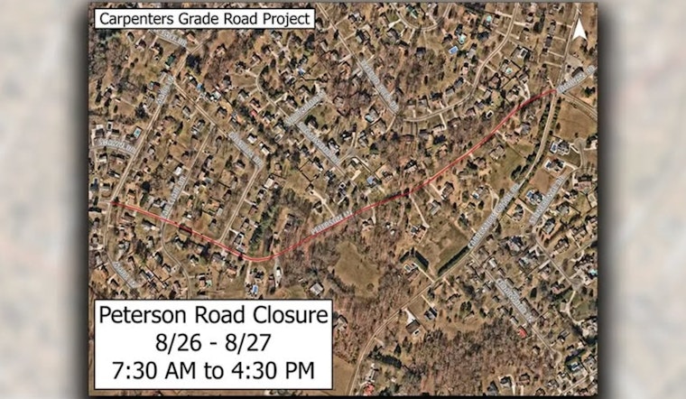 Peterson Lane Shut Down for Maryville Infrastructure Improvements August 26-27