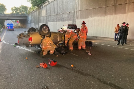 Seatbelt Saves Driver in Portland Rollover Crash, Fire & Rescue Emphasizes Vital Safety Precautions