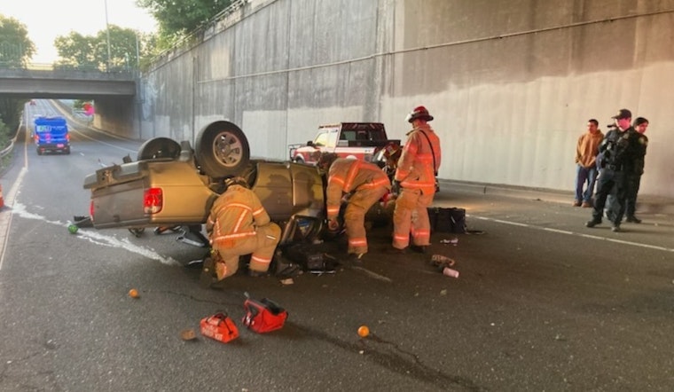 Seatbelt Saves Driver in Portland Rollover Crash, Fire & Rescue Emphasizes Vital Safety Precautions