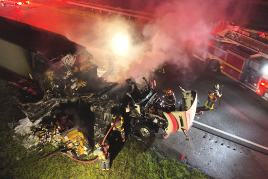 Semi-Truck Fire on I-4 in Longwood Causes Major Traffic Delays During Morning Commute