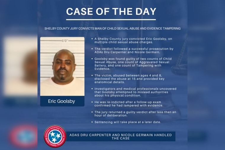 Shelby County Jury Convicts Eric Goolsby on Multiple Child Sexual Abuse Charges