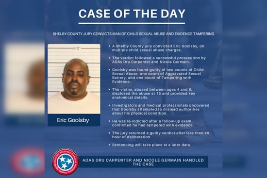 Shelby County Jury Convicts Eric Goolsby on Multiple Child Sexual Abuse Charges