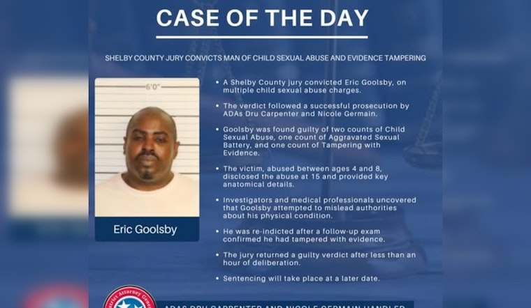 Shelby County Jury Convicts Eric Goolsby on Multiple Child Sexual Abuse Charges
