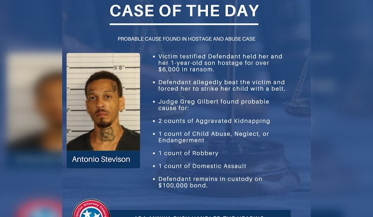 Shelby County Mother Testifies Being Held Hostage with Toddler, Suspect Charged with Aggravated Kidnapping and Child Abuse