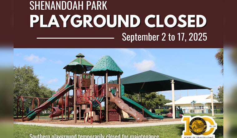 Shenandoah Park's Southern Playground in Davie Closes Temporarily for Maintenance, Nearby Alternatives Suggested