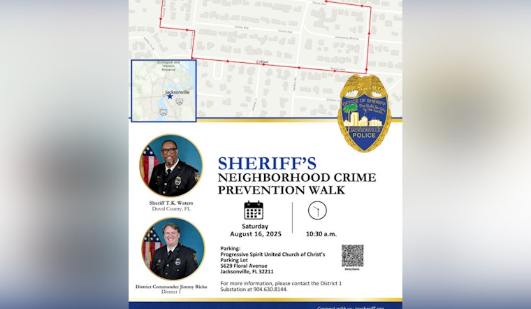 Sheriff T.K. Waters to Lead Community Engagement Walk in Jacksonville's Clifton Neighborhood