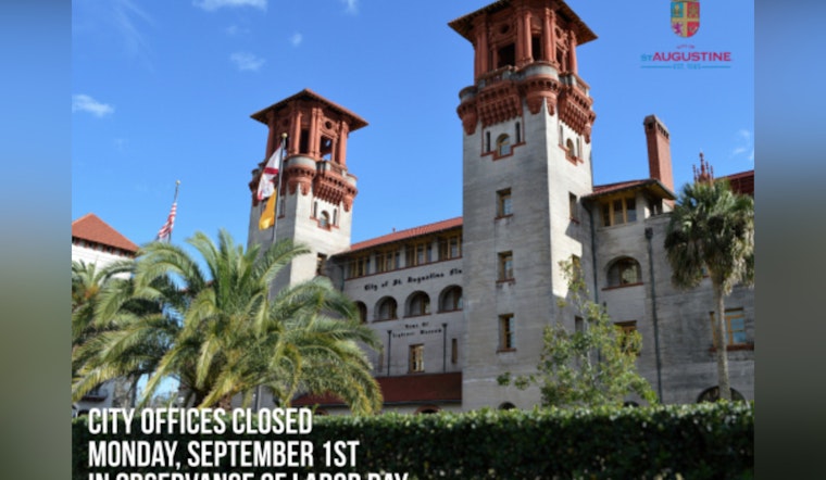 St. Augustine City Offices to Close for Labor Day While Sanitation Services Continue as Normal