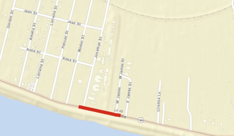 St. Charles Parish Reports LA 48 River Road Closure for Weekend Construction