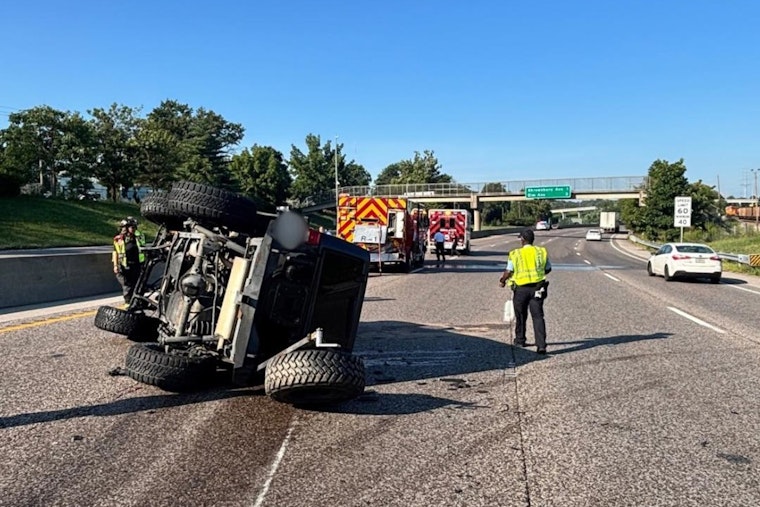 St. Louis First Responders Involved in Near Miss as Vehicle Strikes Fire Engine on I-44