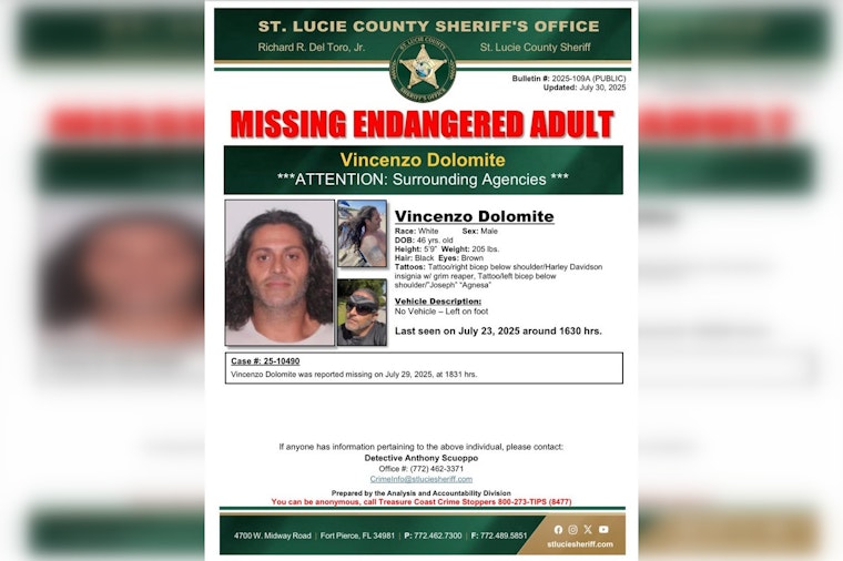 St. Lucie County Authorities Intensify Search for Missing Man with Distinctive Tattoos