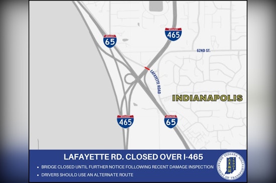 Structural Integrity Concerns Prompt Closure of Lafayette Road Bridge Over I-465 in Northwest Indianapolis