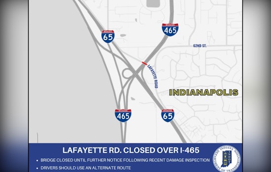 Structural Integrity Concerns Prompt Closure of Lafayette Road Bridge Over I-465 in Northwest Indianapolis