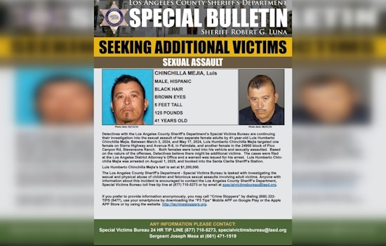 Suspected Serial Assailant Arrested in Los Angeles County; Authorities Seek Additional Victims in Palmdale and Stevenson Ranch Cases