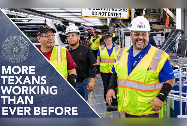 Texas Celebrates Record-Breaking Employment Figures and Workforce Growth, Governor Greg Abbott Announces