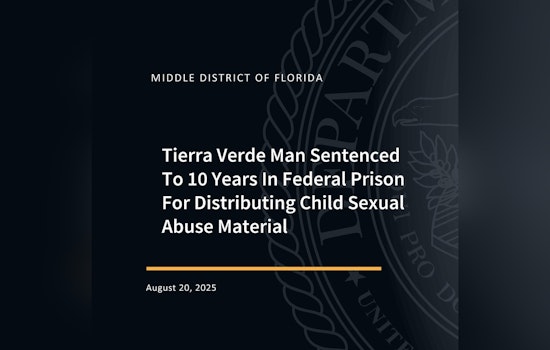 Tierra Verde Man Sentenced to 10 Years for Distributing Child Sexual Abuse Material