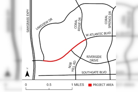 Travel Alert Lane Closures on West Atlantic Boulevard in Coral Springs for Drainage Upgrades Through December 2025