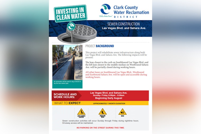 Upcoming Sewer Repairs to Disrupt Las Vegas Strip Traffic at Night