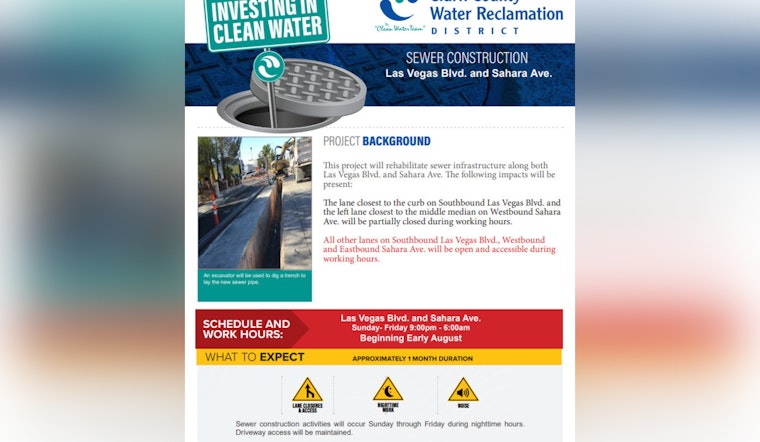 Upcoming Sewer Repairs to Disrupt Las Vegas Strip Traffic at Night
