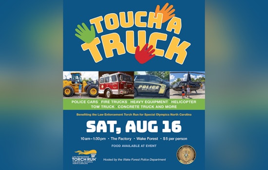 Wake Forest Police Department to Host "Touch-A-Truck" Fundraiser for Special Olympics NC at The Factory
