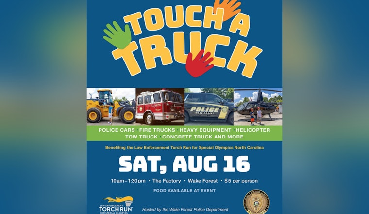 Wake Forest Police Department to Host "Touch-A-Truck" Fundraiser for Special Olympics NC at The Factory