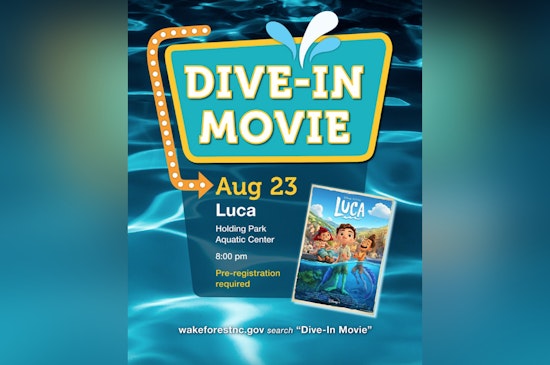 Wake Forest's Holding Park Aquatic Center to Host "Dive-In Movie" Night Featuring "Luca" on August 23