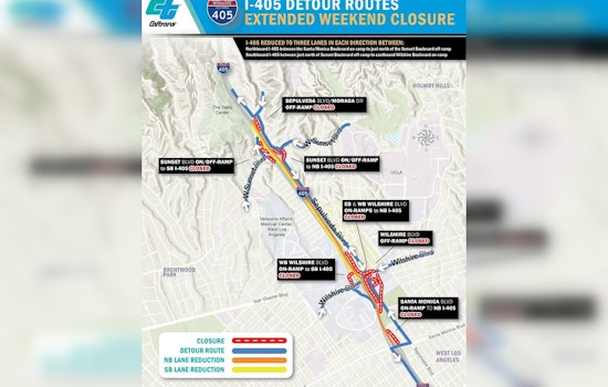 Weekend Lane Closures on I-405 Through Sepulveda Pass Set to Challenge Los Angeles Motorists