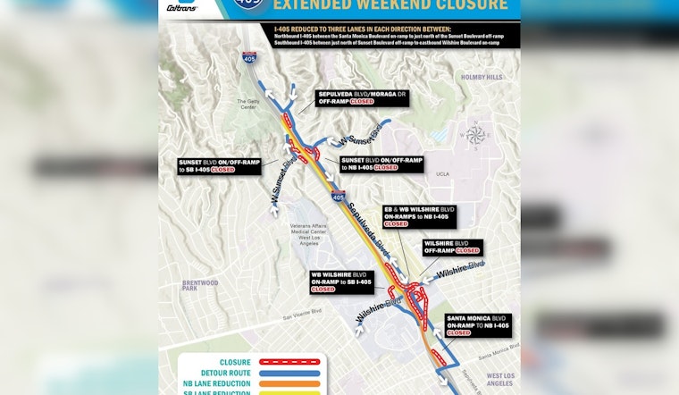 Weekend Lane Closures on I-405 Through Sepulveda Pass Set to Challenge Los Angeles Motorists