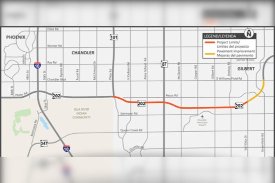 Weekend Travel Advisory, Loop 202 On-Ramp Closure at Val Vista Drive in Gilbert, Arizona