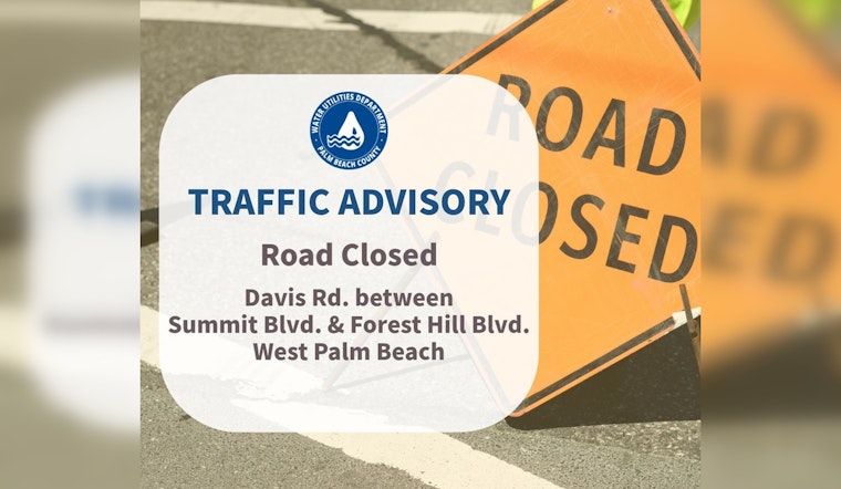 West Palm Beach Faces Traffic Delays Due to Urgent Water Main Repairs on Davis Rd.