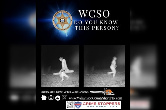 Williamson County Sheriff Seeks Public Help to Find Suspect in $3,400 Chainsaw Theft Near Franklin