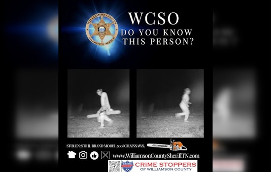 Williamson County Sheriff Seeks Public Help to Find Suspect in $3,400 Chainsaw Theft Near Franklin