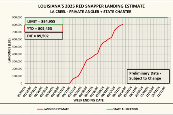 90% of Louisiana's Red Snapper Quota Reached; Season's End Looms for Anglers