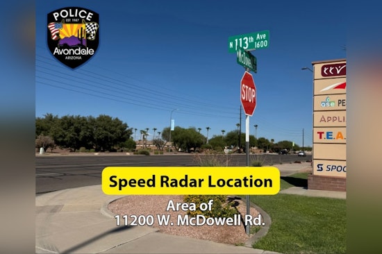 Avondale Police Deploy New Speed Safety Cameras on W. McDowell Road to Deter Speeding