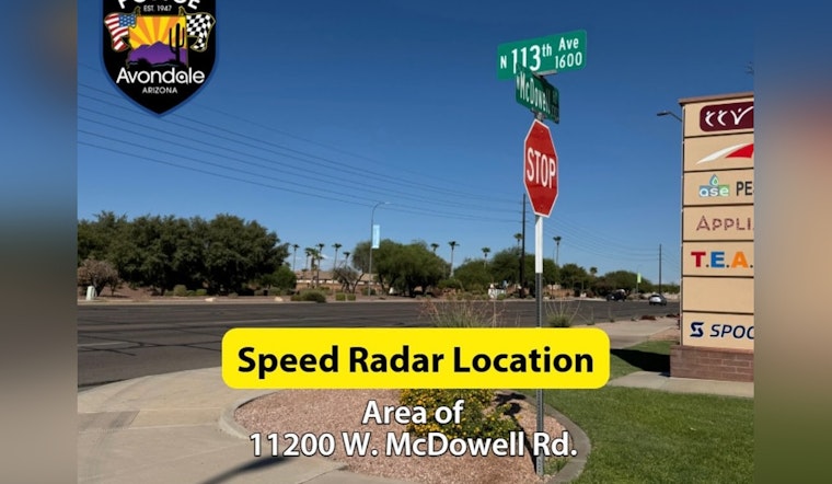 Avondale Police Deploy New Speed Safety Cameras on W. McDowell Road to Deter Speeding