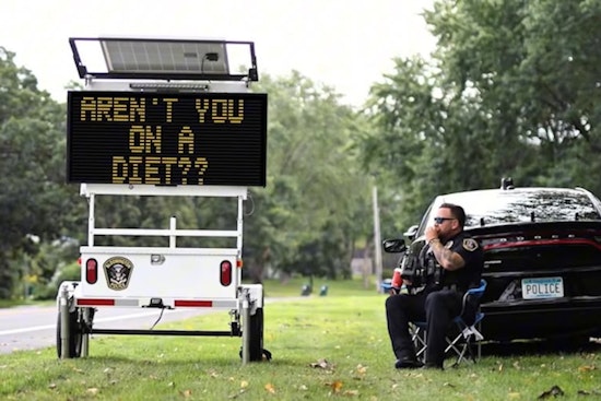 Bloomington Police Department Vies for New Speed Sign in "Show Us Your Sign" Contest
