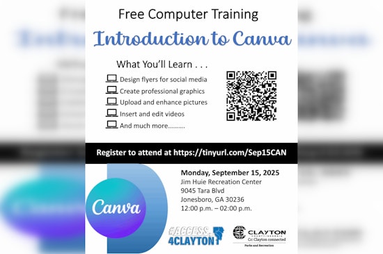 Boost Your Graphic Skills with Clayton County's Introduction to Canva Training on September 15