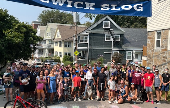 Boston Officers Join Jamaica Plain Residents in Sedgwick Slog to Strengthen Community Bonds