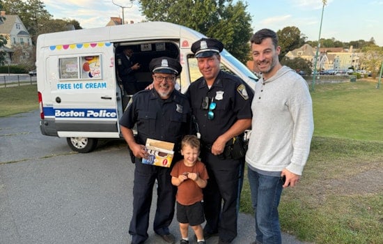 Boston Police Department Serves Up Smiles with Ice Cream Truck at Lyndon School Event in Roslindale