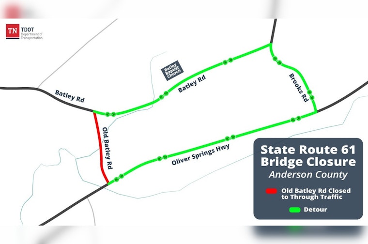 Bridge Construction to Cause Detours on Old Batley Road in Anderson County Starting September 29