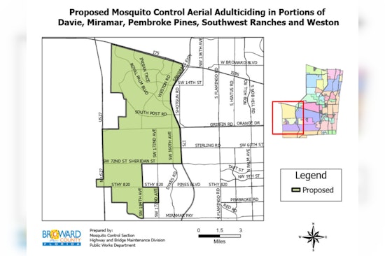 Broward County Targets Pesky Saltmarsh Mosquitoes with Aerial Spraying in Davie, Southwest Ranches, Pembroke Pines, Miramar, and Weston