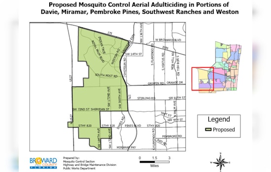 Broward County Targets Pesky Saltmarsh Mosquitoes with Aerial Spraying in Davie, Southwest Ranches, Pembroke Pines, Miramar, and Weston