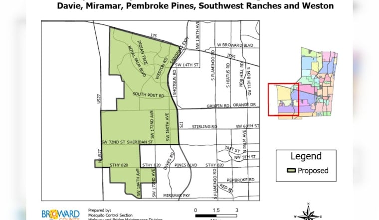 Broward County Targets Pesky Saltmarsh Mosquitoes with Aerial Spraying in Davie, Southwest Ranches, Pembroke Pines, Miramar, and Weston