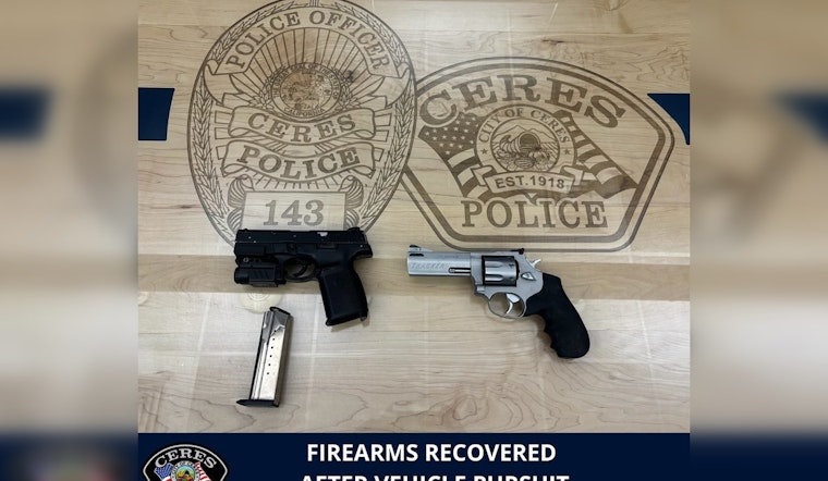 Ceres High-Speed Chase Ends in Recovery of Stolen Vehicle and Seizure of Firearms, One Suspect Detained