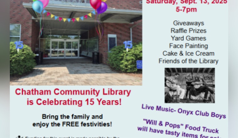 Chatham Community Library Celebrates 15 Years with Family-Friendly Festivities in Pittsboro